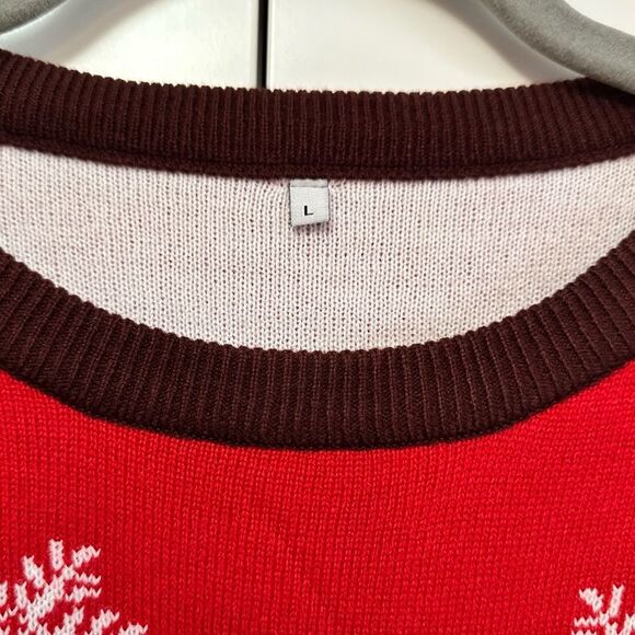 Men’s Festive Reindeer Ugly Christmas Sweater “Let It Glow” Sz LG NEW! - Picture 4 of 5